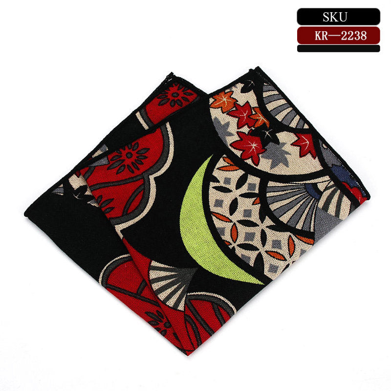 Floral Flower Print Linen Cotton Pocket Square