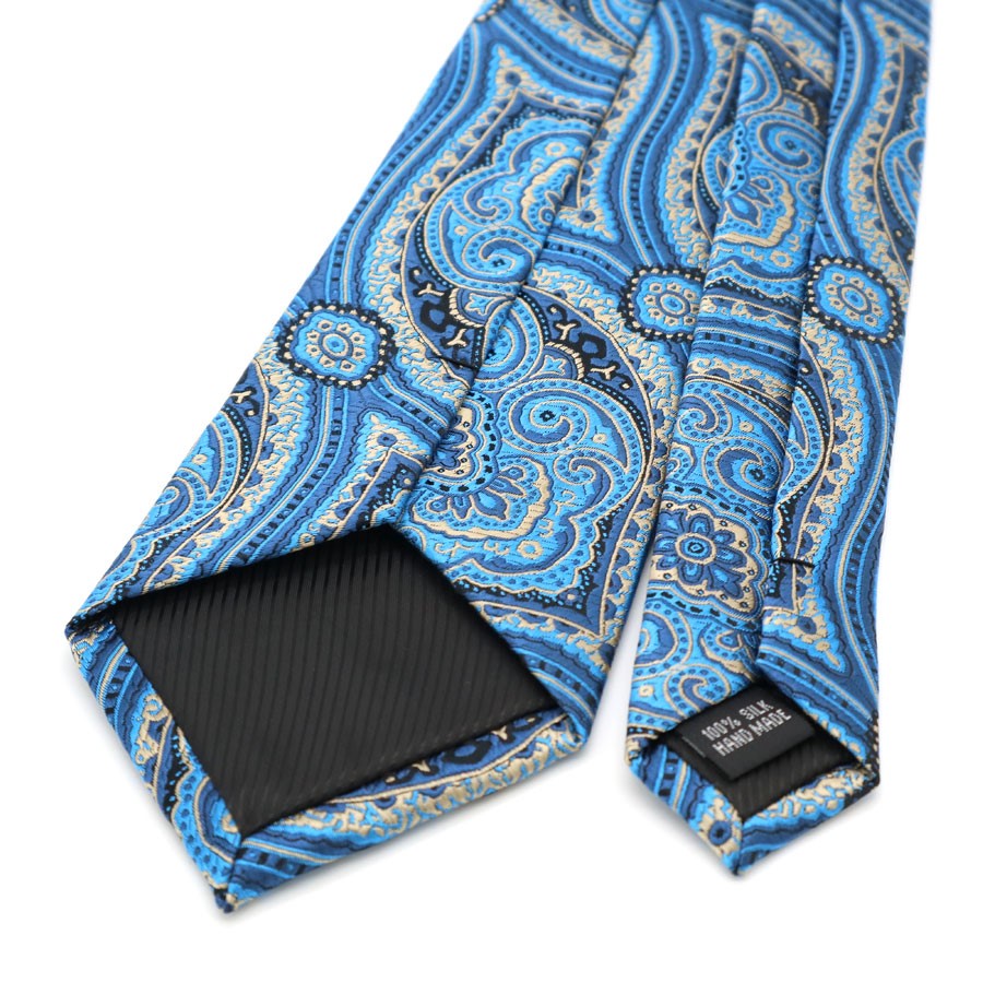 Blue Paisley Tie Handkerchief Cufflink Set