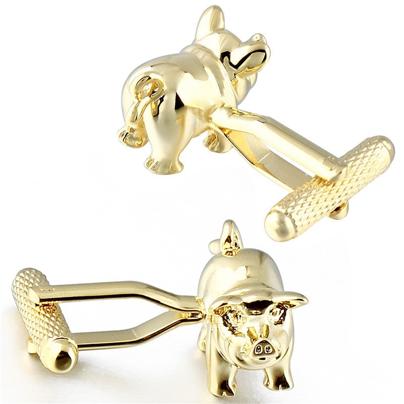 Pig Design Golden Cufflinks