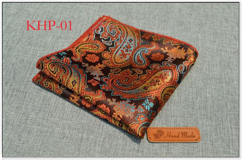 Gentleman Paisley Floral Polyester Silk Handkerchief