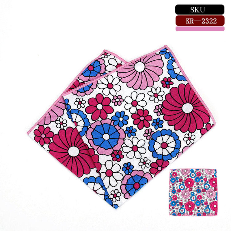 Bold Floral Printed Pocket Square