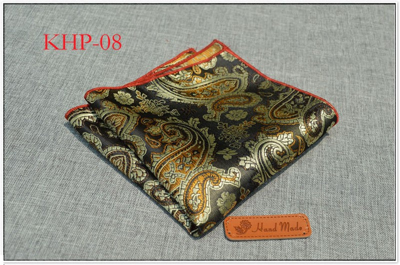 Gentleman Paisley Floral Polyester Silk Handkerchief