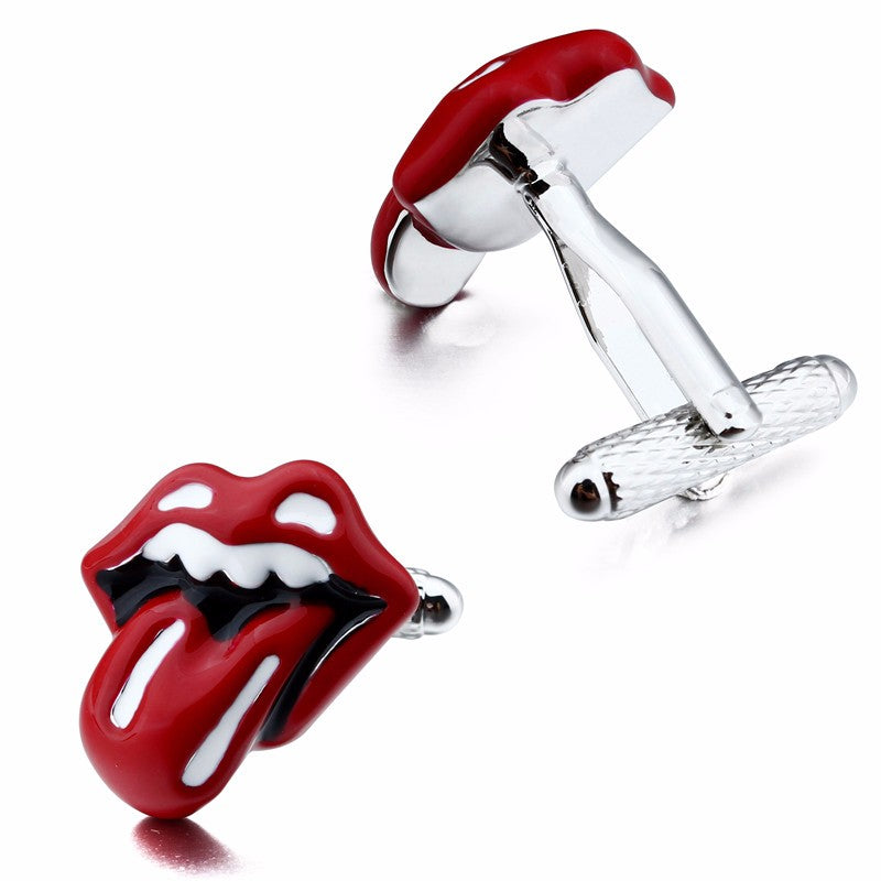 Red Color Big Mouth Novelty Cufflinks
