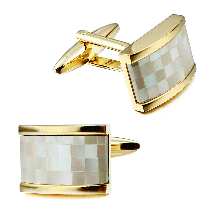 Gold Mother of Pearl Cufflinks