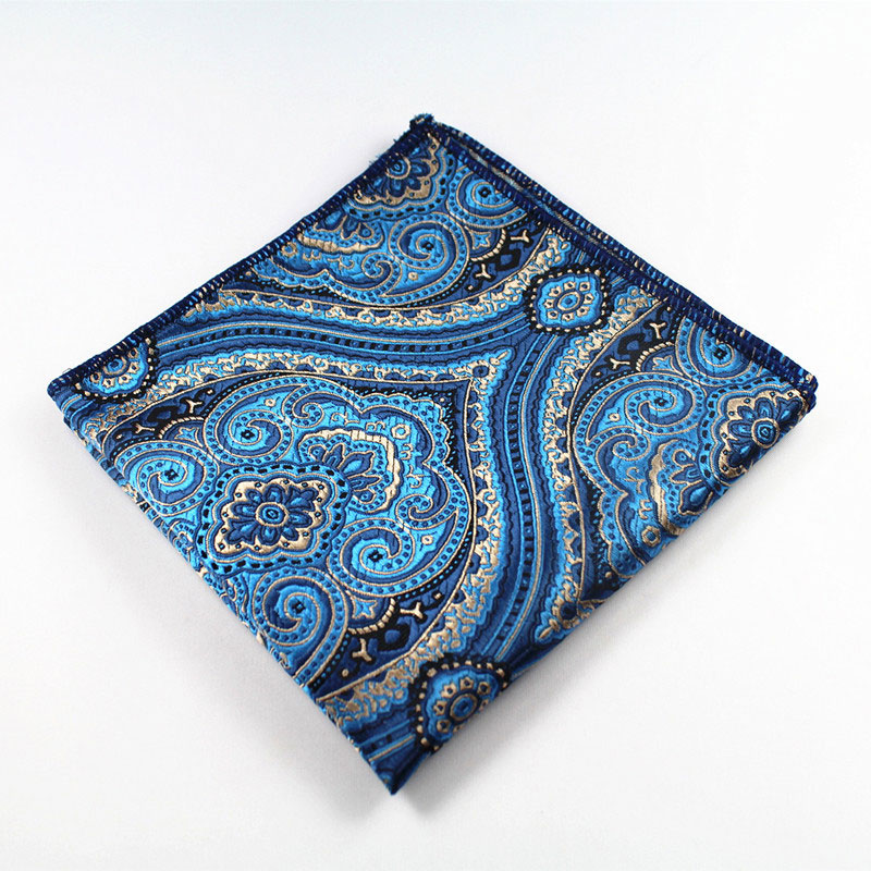 Blue Paisley Tie Handkerchief Cufflink Set