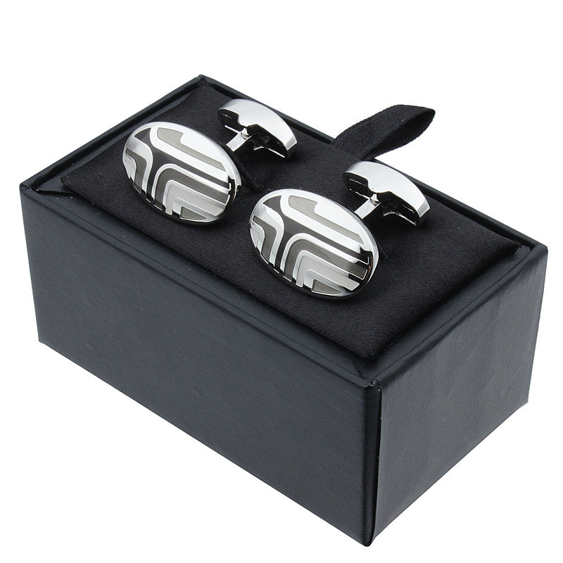 Black Oval Enamel Cufflinks