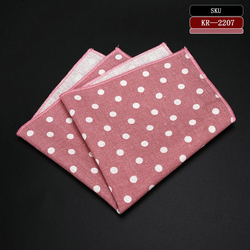 Linen Cotton Polka Dot Handkerchief