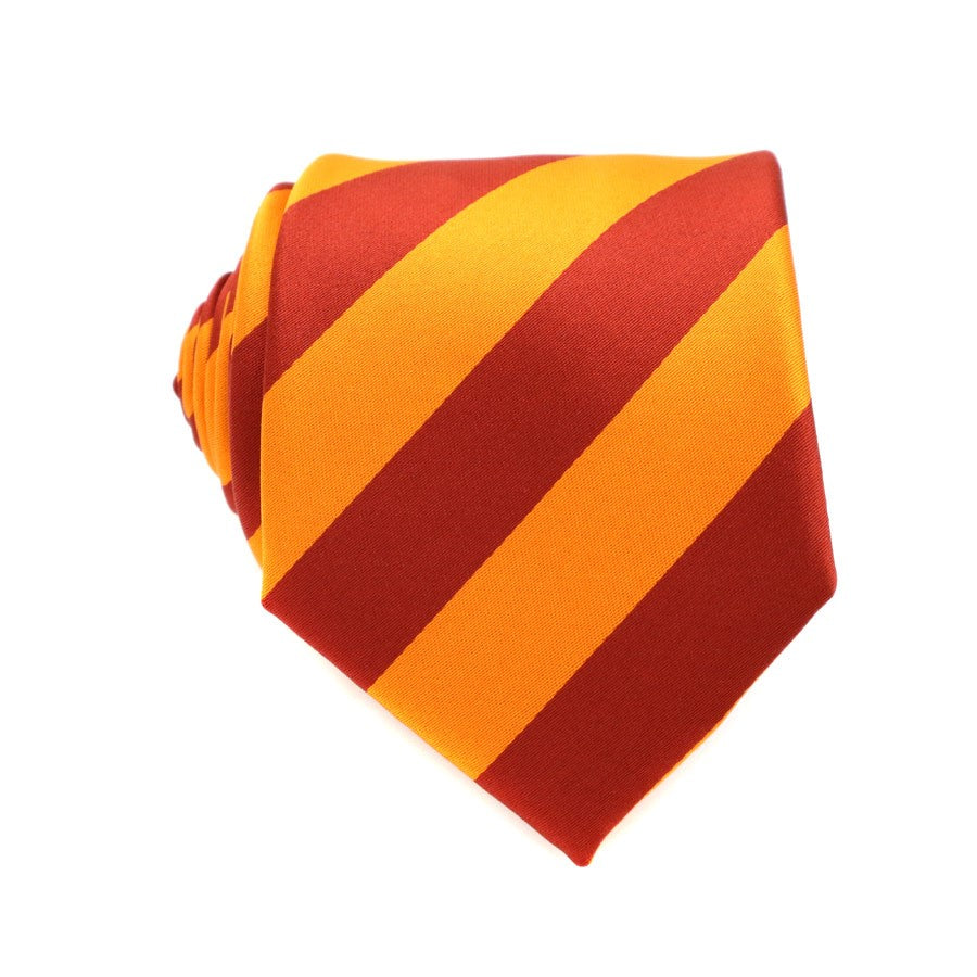 Orange Stripes Tie Handkerchief Cufflink Set