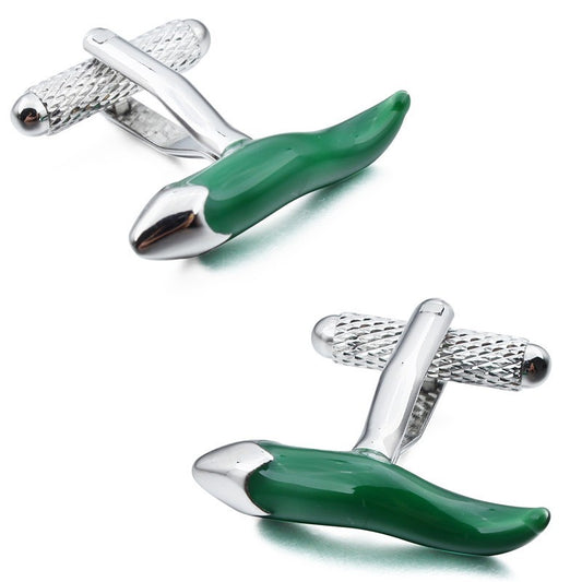 Green Chili Pepper Cufflinks