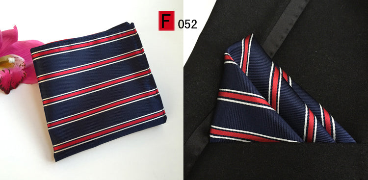 Men's Stripe Plaid Silk Handkerchief