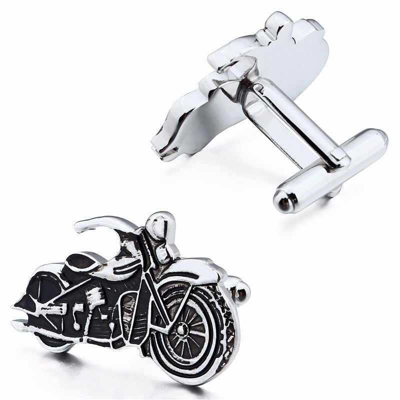 Matte Black Motorcycle Cufflinks