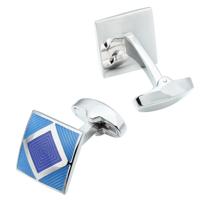 Blue Square Enamel Cufflinks