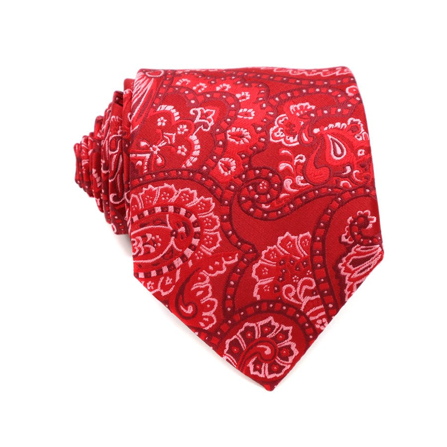 Hot Pink Paisley Tie Handkerchief Cufflink Set