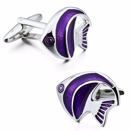 Purple Fish Cufflinks