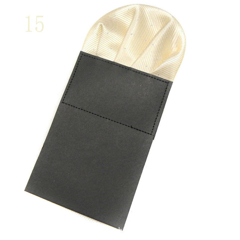 Polyester Silk Pre-folded Solid Silver Dots Handkerchief