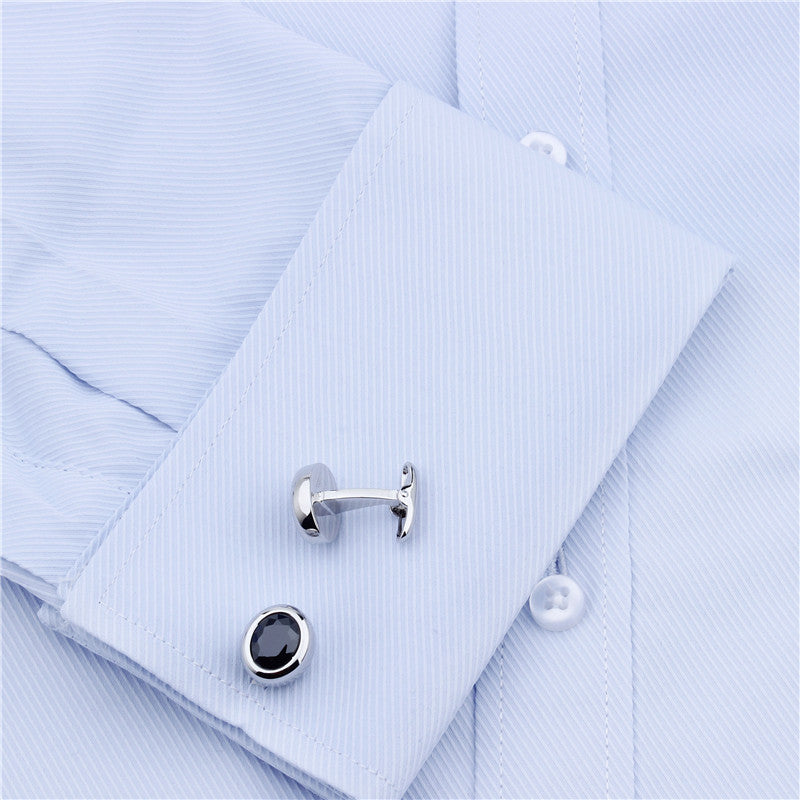 Silver Black Zircon Cufflinks