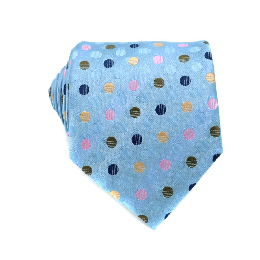 Colorful Polka Dot Gravata Tie Handkerchief Cufflink Set
