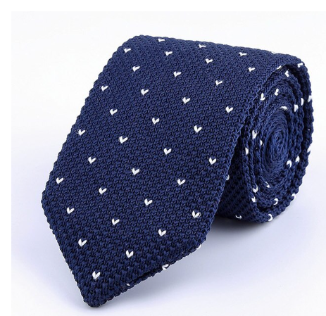 Knitted Small Heart Dotted Tie