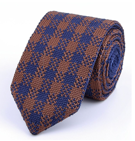 Knitted Plaid Tie