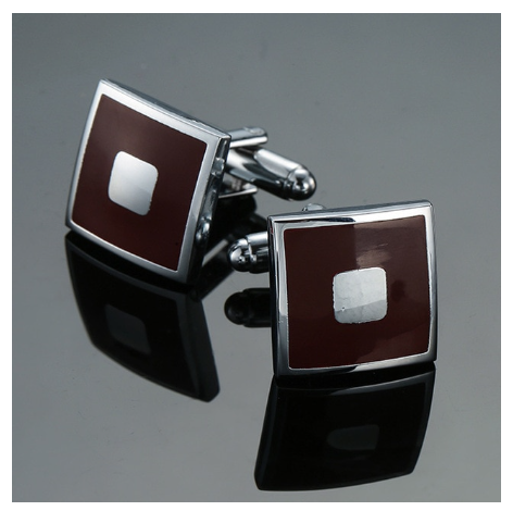 Geometric Square Metal Cufflink