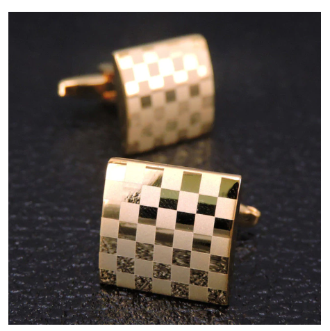 Checkered Square Metal Cufflink