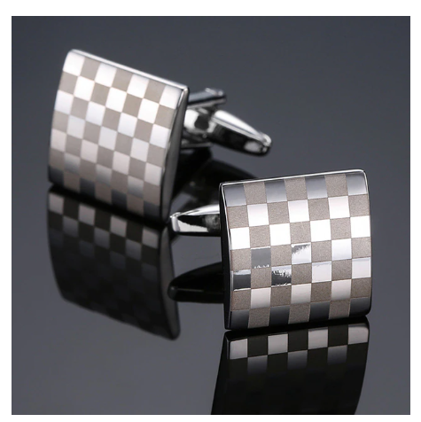 Checkered Square Metal Cufflink