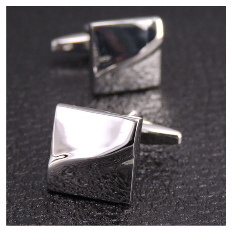 Wavy Square Metal Cufflink