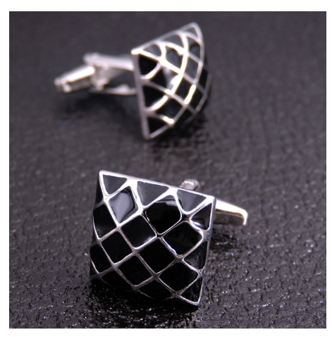 Lattice Square Metal Cufflink