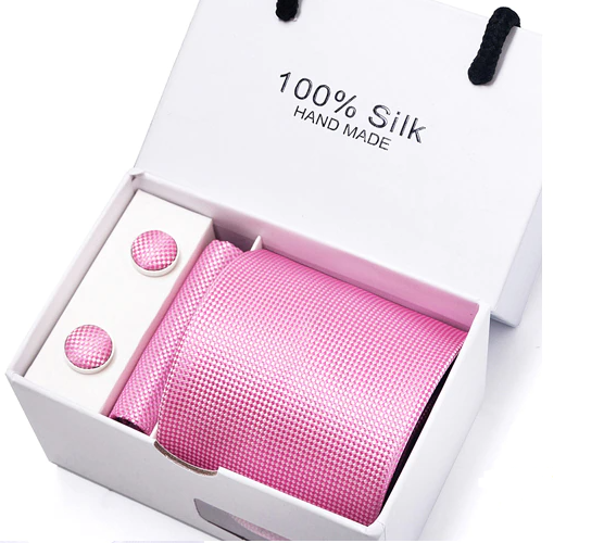 Silk Plain Basket Weave Tie Set