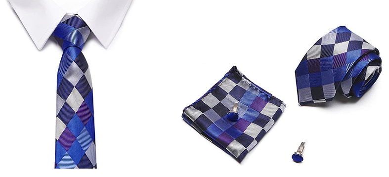 Silk Checkered Tie Set