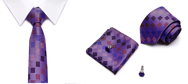 Silk Checkered Tie Set