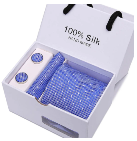 Silk Micro Spot Tie Set