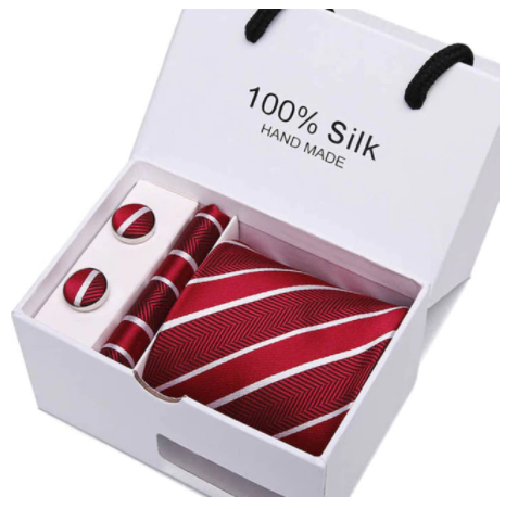 Silk Striped Herringbone Tie Set