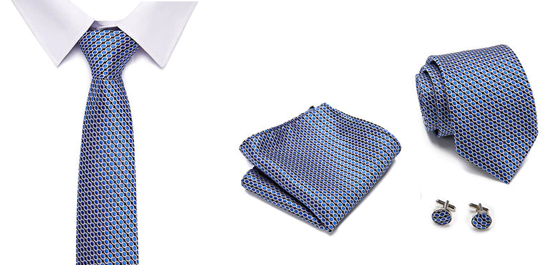 Silk Geometric Oval Tie Set
