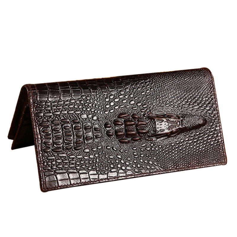 Alligator Design Genuine Leather Long Wallet