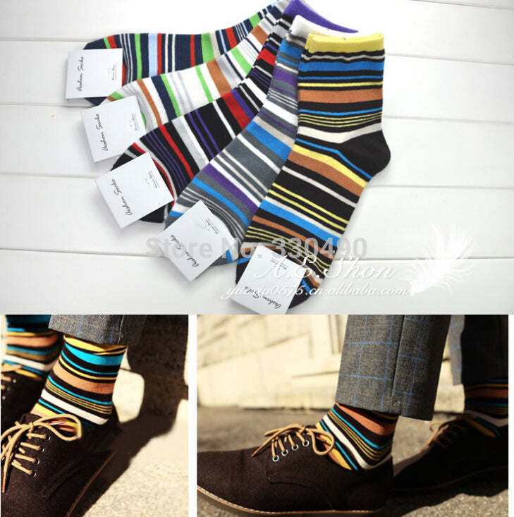 5 Pairs Cotton Stripe Socks