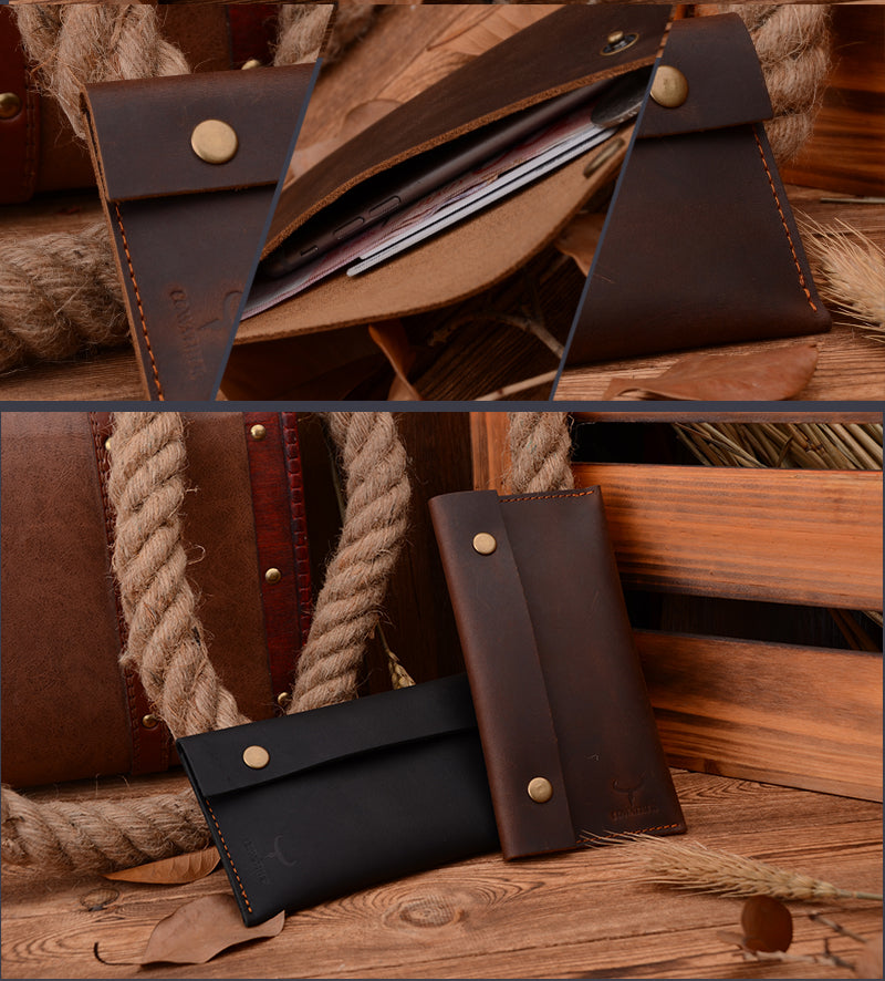 Compact Genuine Leather Long Travel Wallet