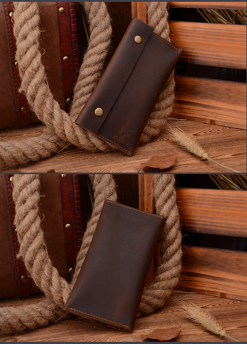 Compact Genuine Leather Long Travel Wallet