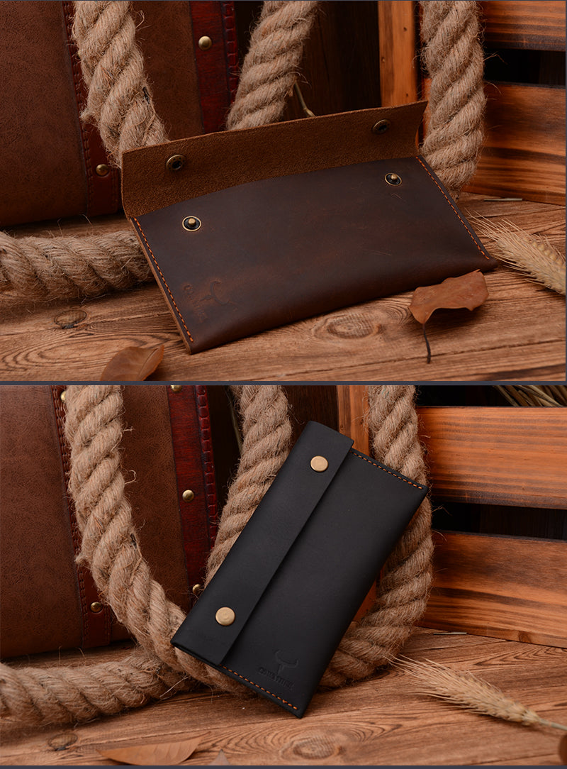 Compact Genuine Leather Long Travel Wallet