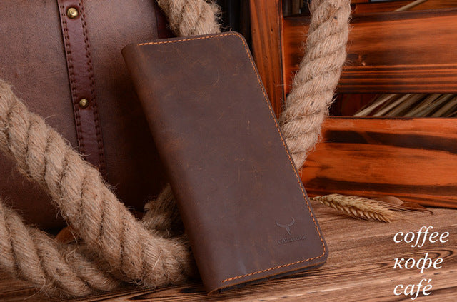 Men's Genuine Leather Long Wallet