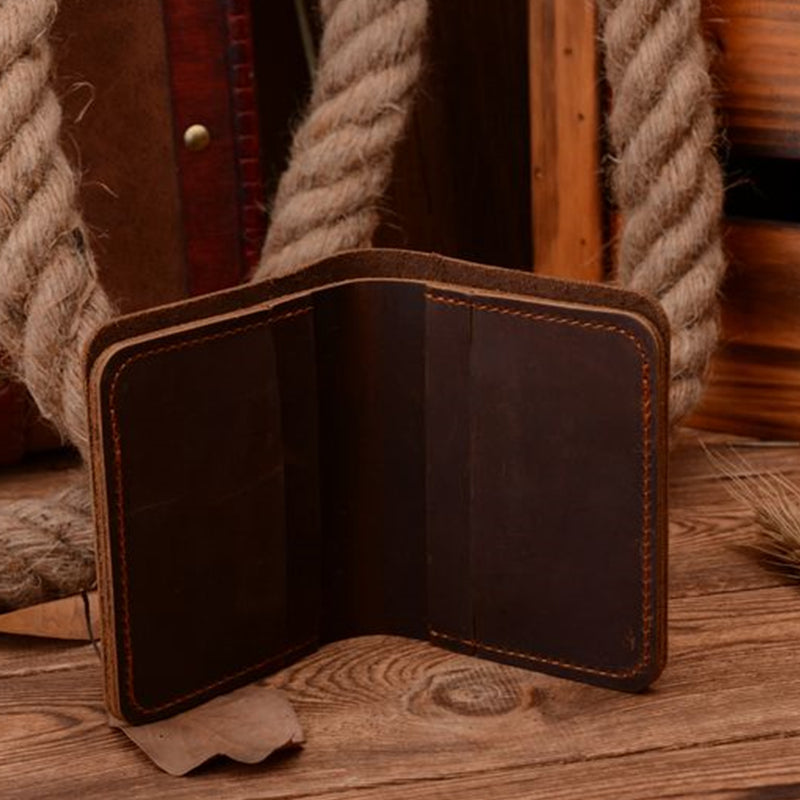 Vertical Style Genuine Leather Wallet
