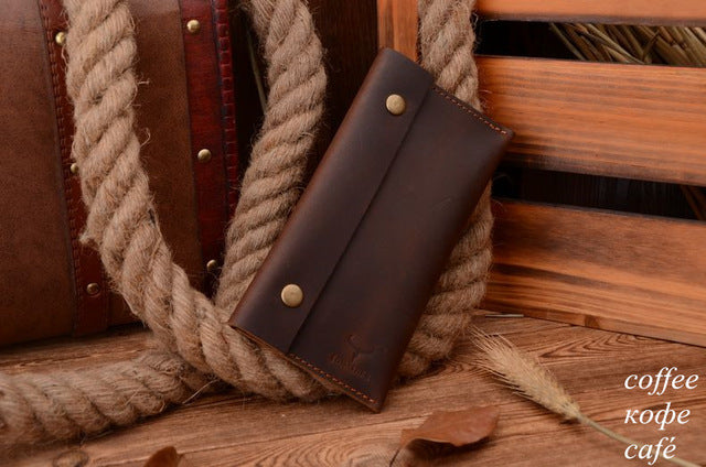 Compact Genuine Leather Long Travel Wallet