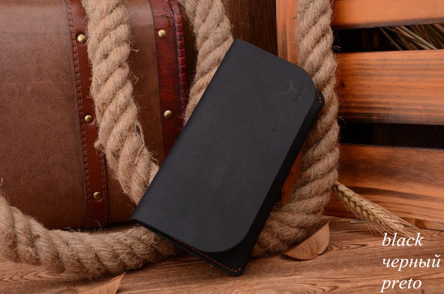 Long Genuine Leather Travel Wallet