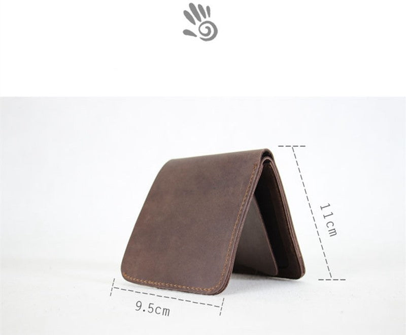 Small Genuine Leather Wallet - Coffee