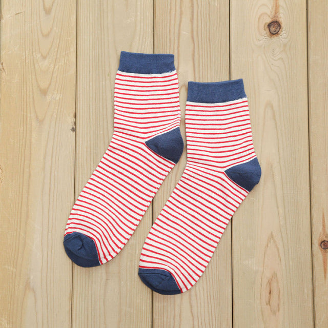 5 Pairs Men's Stripe Cotton Socks