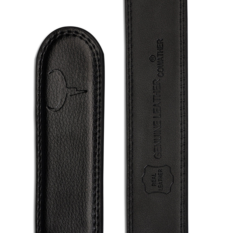 Cowather Men's Automatic Ratchet Buckle Black Belt - CZ032