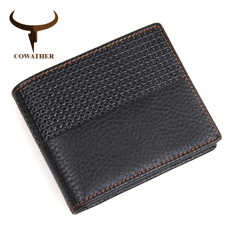 Black Pattern Genuine Leather Men's Wallet