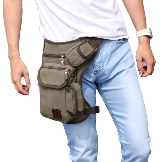 Men's Waist Thigh Canvas Bag