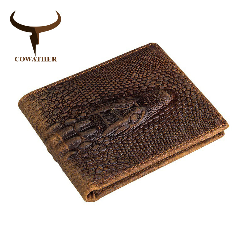 Brown Alligator Style Genuine Leather Wallet