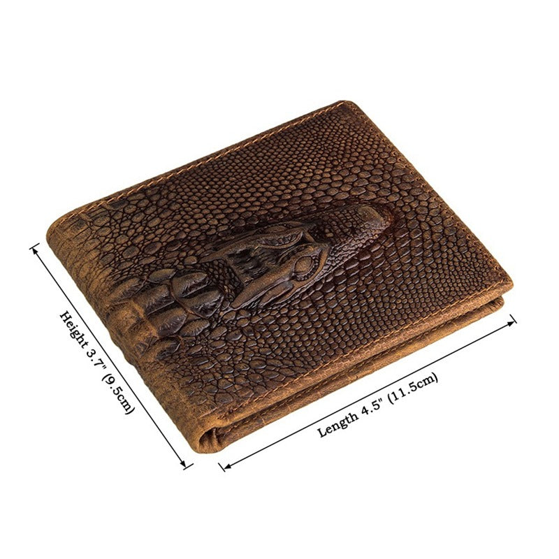 Brown Alligator Style Genuine Leather Wallet